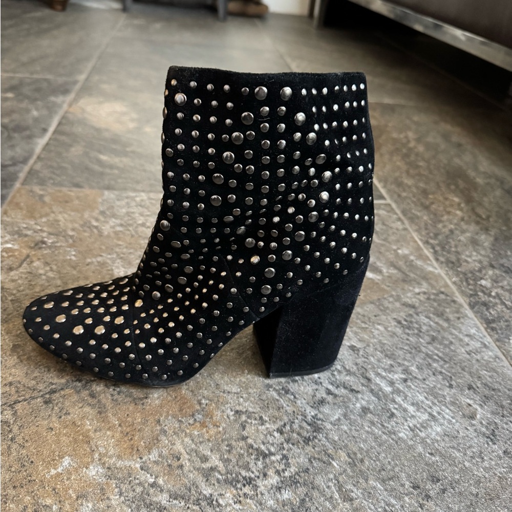 Vince Camuto Black Studded Ankle Booties